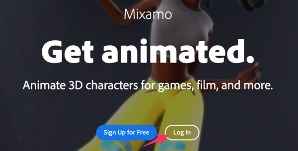 Mixamo ログイン_1